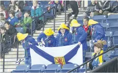  ?? BOB TYMCZYSZYN/POSTMEDIA NETWORK ?? Fans supporting Nova Scotia during the Scotties Tournament of Hearts at the Meridian Centre in St. Catharines.