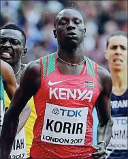  ?? FILE PHOTO ?? Kenyan Emmanuel Korir’s target this year is to clock a worldrecor­d time in the 800m.