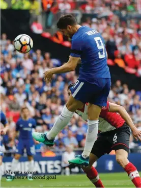  ??  ?? Morata scores Chelsea’s second goal