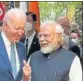  ?? ANI ?? PM Narendra Modi with US President Joe Biden.