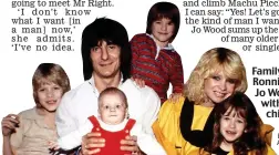  ?? Picture: HULTON ARCHIVE/GETTY ?? Family ties: Ronnie and Jo Wood with their children in 1983