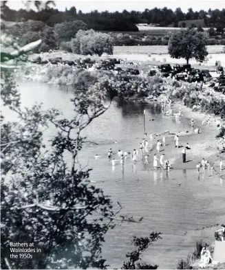  ??  ?? Bathers at Wainlodes in the 1950s