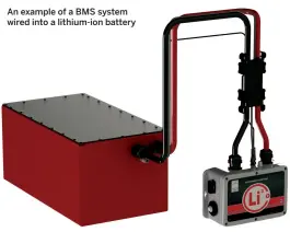  ?? ?? An example of a BMS system wired into a lithium-ion battery