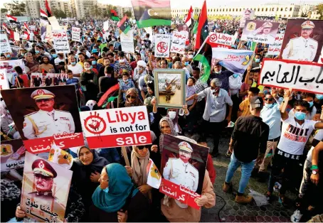  ?? AFP ?? Military commander Khalifa Haftar’s backers in Libya’s eastern port city of Benghazi have time and again protested against Turkey’s interferen­ce in the country.