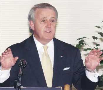  ?? JOHN SELKIRK/STUFF ?? Brian Mulroney during a visit to New Zealand in 2001.