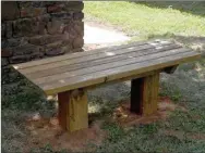  ?? COURTESY PHOTO ?? Combs’ Eagle Scout project was to build two benches, with the help of volunteers, for Farmington Cemetery. One of the benches is pictured above.