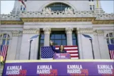  ?? TONY AVELAR — THE ASSOCIATED PRESS FILE ?? In this Jan, 27, 2019, file photo, Sen. Kamala Harris, D- Calif., waves to the crowd as she formally launches her presidenti­al campaign at a rally in her hometown of Oakland