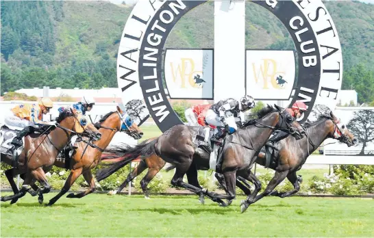 ?? Picture / Race Images ?? Enzo’s Lad winning the Telegraph at Trentham in January.