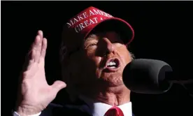  ?? Photograph: Win McNamee/Getty Images ?? Donald Trump speaks at the rally in Latrobe, Pennsylvan­ia. ‘You must vote Republican in a giant way’ at the US midterm elections, he said.