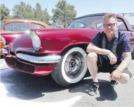  ?? PHOTOS: JIL MCINTOSH/DRIVING ?? Bjørn Inge Jansson came all the way from Oslo, Norway, for the 1955 Thunderbir­d he bought on the Internet. He drove it from coast to coast and will take it back to Norway this summer.