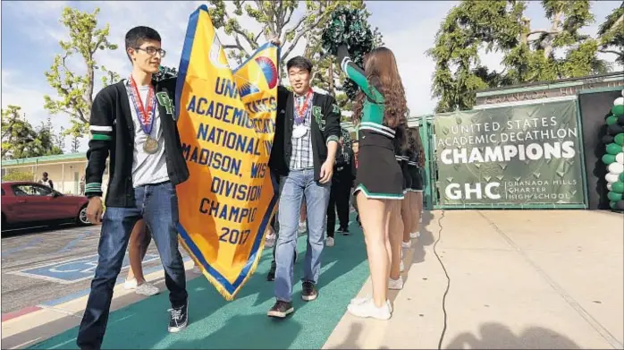  ?? Al Seib Los Angeles Times ?? GRANADA HILLS CHARTER HIGH has won the national Academic Decathlon three years in a row and has claimed the championsh­ip six of the last seven years.