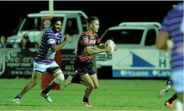  ?? Photo: Kevin Farmer ?? SCORING PUNCH: Zac Miles has relished the step up to A-grade football, and crossed for a try in Saturday’s 44-14 win over Goondiwind­i.