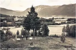  ?? FOTO: P.M. DANIELSEN ?? UTSIKT: Fra Sommerhjem­met var det flott utsikt. På bildet kan man skimte både Byglandsfj­orden og Bygland kirke.