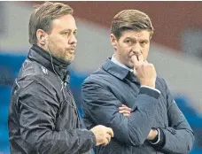  ?? ?? Steven Gerrard leant heavily on Michael Beale during their time together at Ibrox