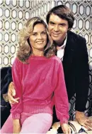  ??  ?? Heather Menzies (third from left) as Louisa and, right, with her husband, Robert Urich: some 200 children auditioned to play one of the seven siblings