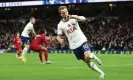  ?? Catherine Ivill/Getty Images ?? Harry Kane celebrates scoring the goal that gave Spurs hope of a draw. Photograph: