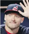  ?? THE ASSOCIATED PRESS ?? Josh Donaldson waves after arriving in Cleveland on Saturday.