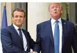  ?? FOTO: AFP ?? Gute Basis: Emmanuel Macron und Donald Trump im Juli In Paris.