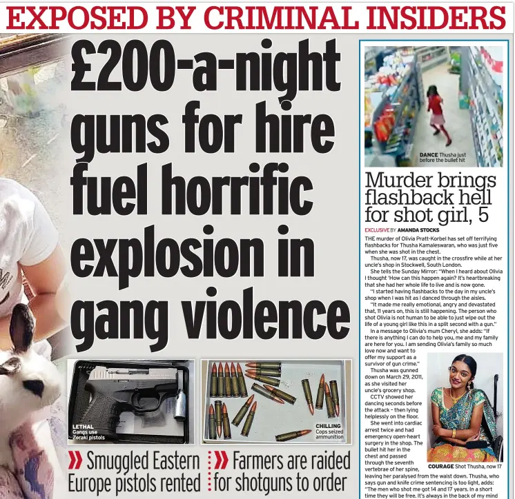  ?? ?? LETHAL Gangs use Zoraki pistols
CHILLING Cops seized ammunition