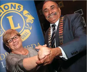  ??  ?? Stella Connor and Franklin Fernandes at the launch of the fifth annual Lions Club senior citizens tea dance that takes place in the Westcourt Hotel on October 1st.