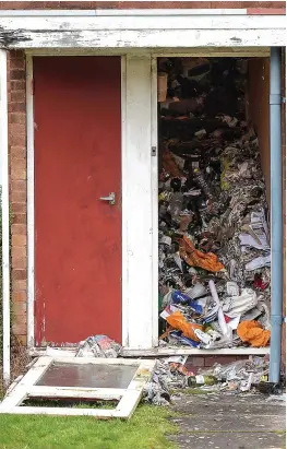  ?? Pictures: SNAPPERSK ?? A river of rubbish cascades down the stairs of the man’s maisonette