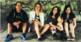  ??  ?? Calgary punk act The Shiverette­s: from left, Steve Richter, Hayley Muir, Kaely Cormack and Cecilia Schlemm. The band hopes to release a full- length album this year.