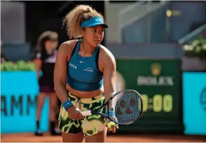  ?? ?? Naomi Osaka in action during the Madrid Open clay tournament in Madrid on Saturday.