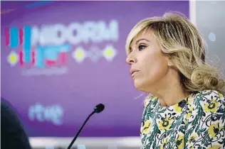  ?? JAVIER LOPEZ / EFE ?? La directora de comunicaci­ó de RTVE, María Eizaguirre, ahir