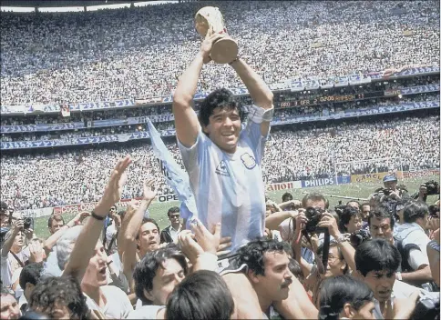  ?? PICTURE: CARLO FUMAGALLI/ AP PHOTO. ?? REBEL WITH A CAUSE: Diego Maradona was hailed a football genius after inspiring Argentina to win the 1986 World Cup.