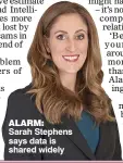  ??  ?? ALARM: Sarah Stephens says data is shared widely
