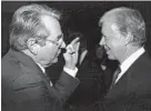  ??  ?? William Stump, left, with former President Jimmy Carter.