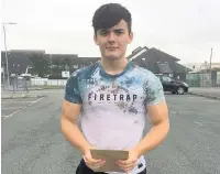  ??  ?? ● Joe Burr got 9 A*, 2 As, 2 Cs, a Distinctio­n in Additional Maths and A/B AS level business; to add to the 3 A*s he already had, at Ysgol Friars, Bangor