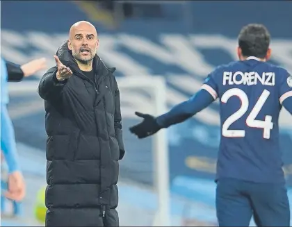  ?? FOTO: EFE ?? Pep Guardiola hace historia en el City El técnico de Santpedor ha llevado a los ‘citizens’ a su primera final de la Champions League