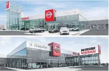  ??  ?? Nissan’s global design initiative, NREDI 2, was evident during the grand opening of the newly renovated H Grégoire Nissan Chomedey in Laval on Aug. 24, 2017. The design features a more impactful exterior and an open, inviting interior layout as well as...