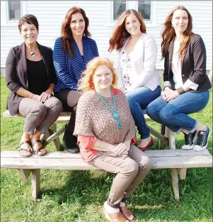  ?? JIM DAY/THE GUARDIAN ?? The Adventure Group executive director Roxanne Carter-Thompson, front, surrounds herself with quality staff. From left are life skills co-ordinator Lynn Glydon, life skills co-ordinator Denise Cheverie, project co-ordinator Alyse Rossiter and job...