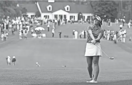  ?? ROB SCHUMACHER/USA TODAY SPORTS ?? Jennifer Kupcho plays a shot on the first hole during the final round of the inaugural Augusta National Women’s Amateur at Augusta National. Kupcho went on to win the event.