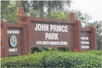  ?? PHOTOS BY JIM RASSOL/STAFF PHOTOGRAPH­ER ?? John Prince Park is looking to increase security in response to crimes at the park. The county wants to spend $135,000 next year for off-duty deputies to patrol parks, including stationing a deputy at John Prince.