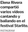  ?? INSTAGRAM ?? Elena Rivera compartió varios vídeos cantando y bailando en el festival Starlite.