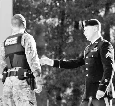  ??  ?? File photo shows Bergdahl, 29 entering the Ft Bragg military courthouse for his sentencing hearing in North Carolina. — AFP photo