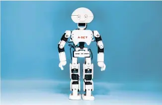  ??  ?? MANAV, a 3D printed humanoid developed by A-SET Training and Research Institute