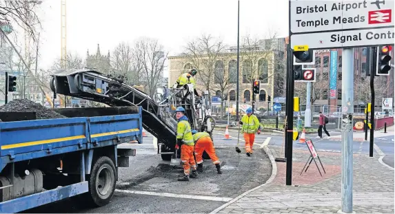  ??  ?? The finished roadworks at Old Market Roundabout, according to Bristol City Council