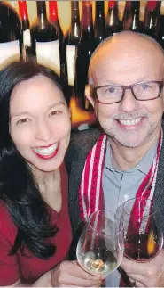  ??  ?? Last year, the Vancouver Internatio­nal Wine Festival raised $230,000 for the Bard on The Beach festival. Bard chiefs Claire Sakaki and Christophe­r Gaze toast in anticipati­on of a successful event set for Feb. 11-19.