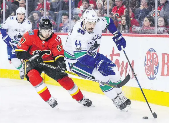  ?? — GETTY IMAGES FILES ?? Stay-at-home defenceman Erik Gudbranson is on an expiring contract, but says he’s finally feeling comfortabl­e as a Vancouver Canuck and insists he wants to be part of ‘a group that’s growing’ as the team develops around a younger core of players.