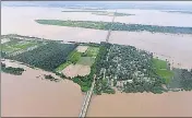  ?? PTI ?? Flooded areas near Godavari river in Andhra Pradesh.