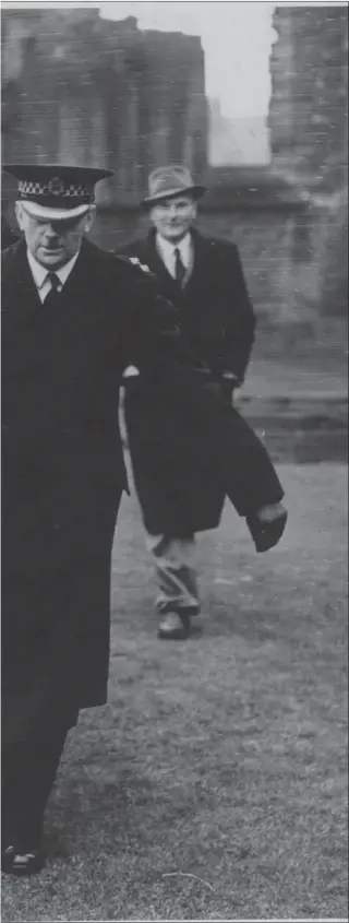  ??  ?? The Stone of Destiny – which had been taken from Westminste­r Abbey – is removed from Arbroath Abbey in 1951