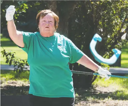  ?? BRANDON HARDER ?? Dianne Galandie, a member of Horseshoe Saskatchew­an’s Regina club, says the sport offers her an escape from everyday life.