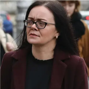  ?? Photo: Collins Courts ?? Claire McKevitt leaving court after the opening day of the High Court action.