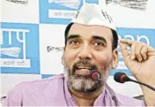  ?? PIC/NAVEEN SHARMA ?? AAP leader Gopal Rai alleged that a ‘conspiracy’ was being hatched to stall its ambitious CCTV project, a day after Delhi Congress chief Ajay Maken claimed that the project was a scam