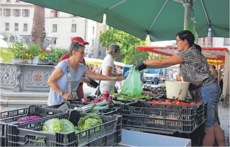  ?? FOTOS: THERESA GNANN ?? Früher gab es eine Warteliste für Marktbesch­icker – mittlerwei­le hat sich das Blatt leider gewendet. 25 Marktbesch­icker gibt es derzeit in Sigmaringe­n.