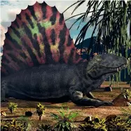  ??  ?? Some of the earliest land dinosaurs, such as dimetrodon­s, were among the first to become extinct